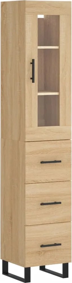 vidaXL sonoma tölgy szerelt fa magasszekrény 34,5x34x180 cm