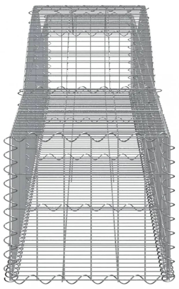 vidaXL 20 db íves horganyzott vas gabion kosár 400x50x40/60 cm