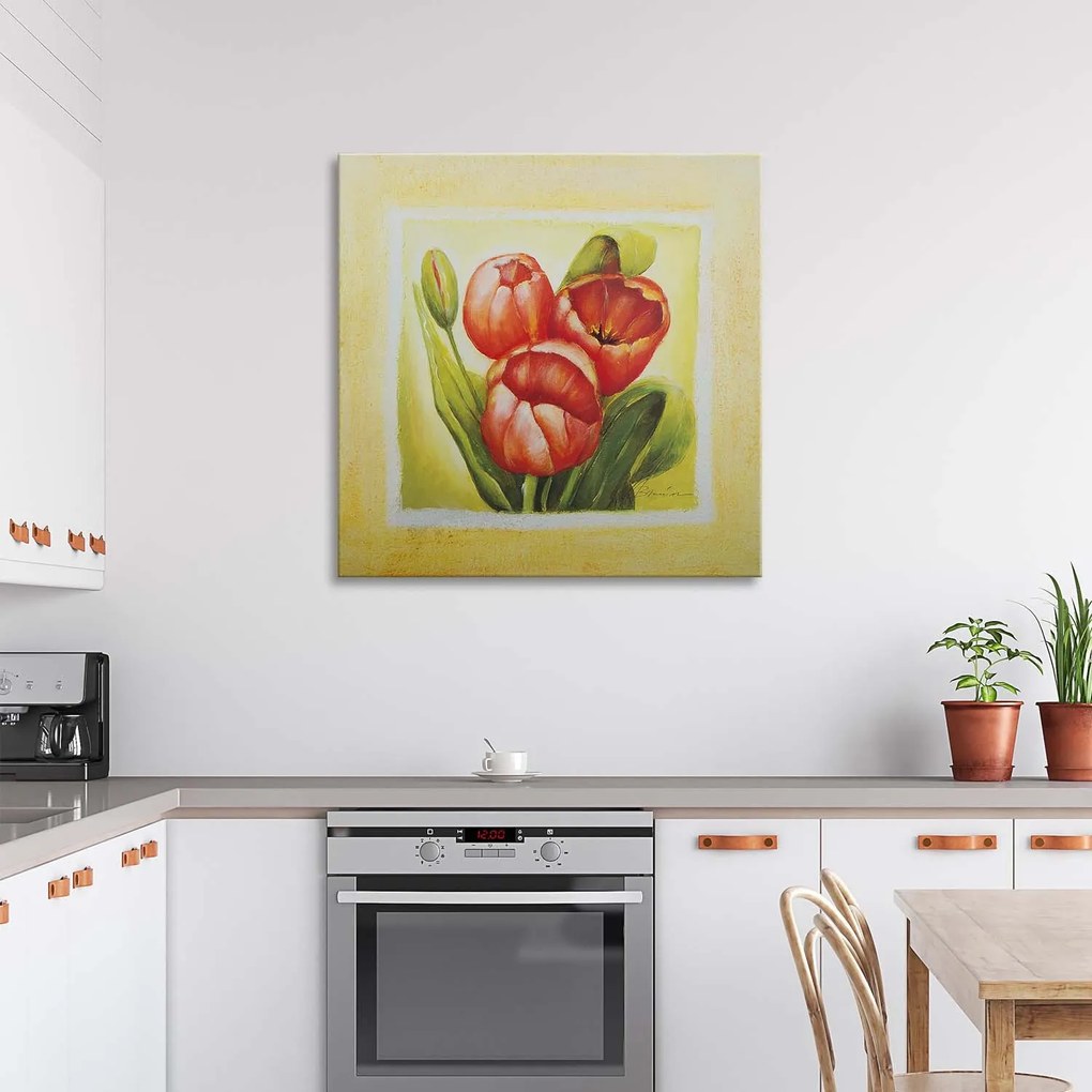 Gario Vászonkép Három piros tulipán Méret: 60 x 60 cm