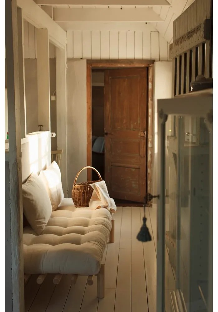 Pace bézs len kanapé 200 cm - Karup Design