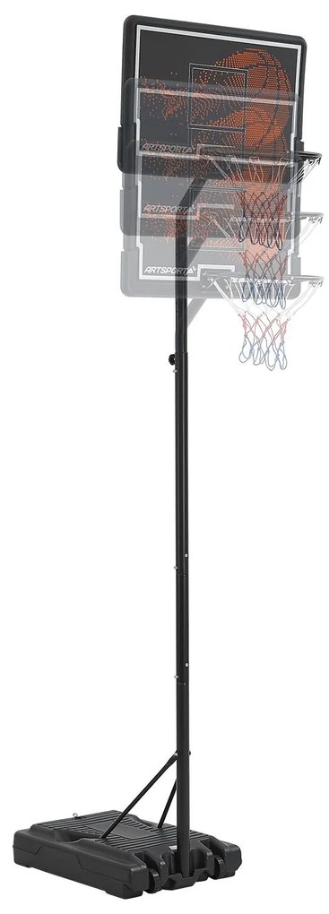 Juskys Kosárlabdapalánk kerekekkel - 255-305 cm