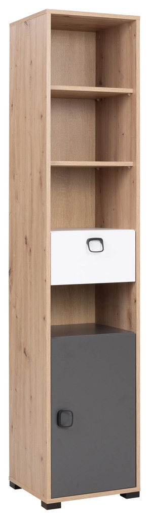Regál Kevyt 3 (artisan tölgy + fehér + grafit). Akció -15%. 1087387