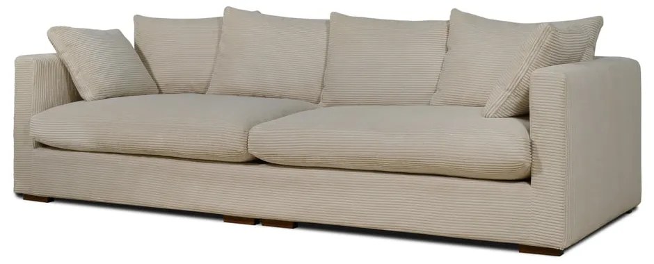Bézs kordbársony kanapé 266 cm Comfy – Scandic
