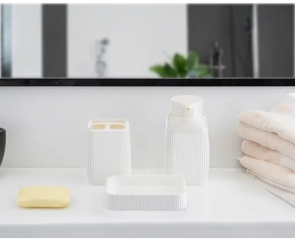 Fürdőszobai készlet CRYSTAL 5 db fehér