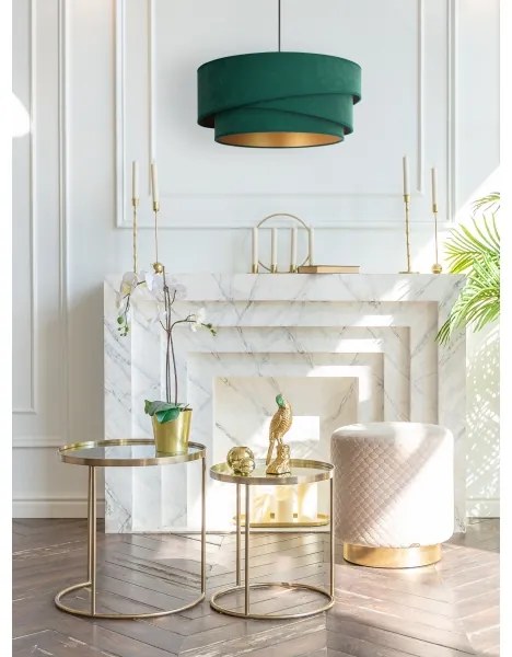 Duolla - Csillár zsinóron KOBO 1xE27/15W/230V átm. 45 cm zöld/arany