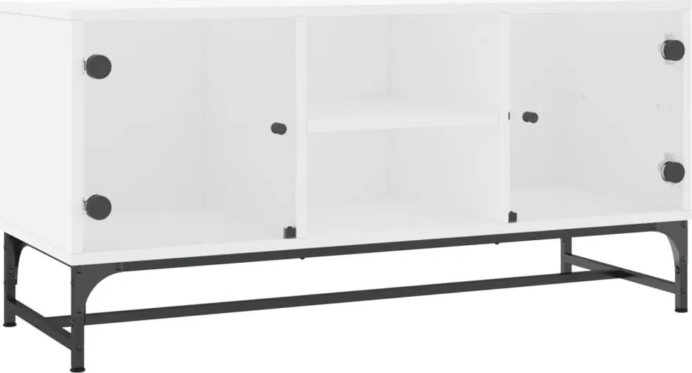 vidaXL fehér TV-szekrény üvegajtókkal 102 x 37 x 50 cm
