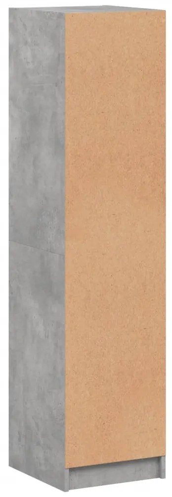 betonszürke magasszekrény üvegajtókkal 35 x 37 x 142 cm