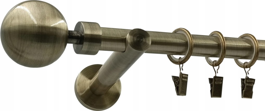 Függönykarnis Szimpla Arany Antik Ø19mm Gömb 160cm