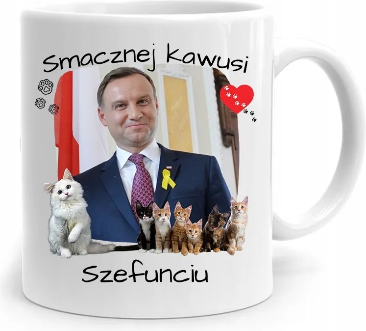 Andrzej Duda Elnök Bögre Ízletes Kávé Nyomtatott Mintával