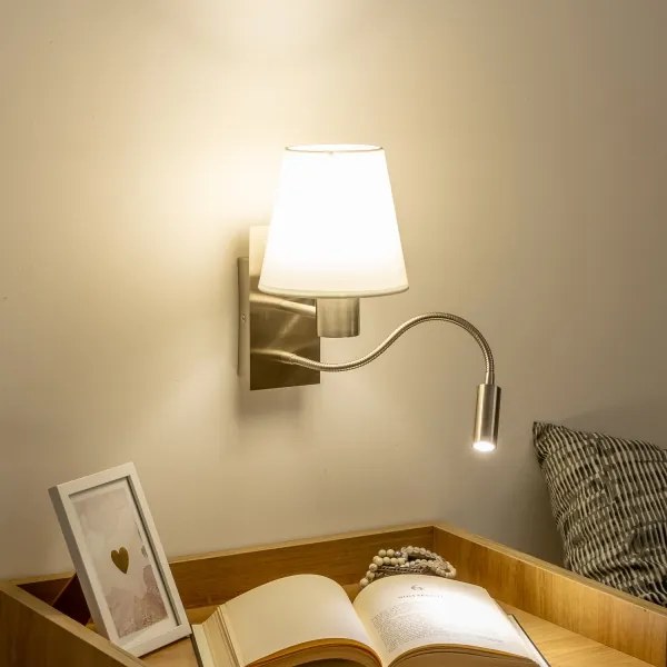 Brilagi - LED Fali lámpa NUBILA 1xE27/25W/230V + LED/3W króm/fehér