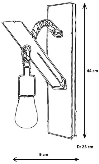 AHSAP fali lámpa 1xE27/40W/230V fenyő dió