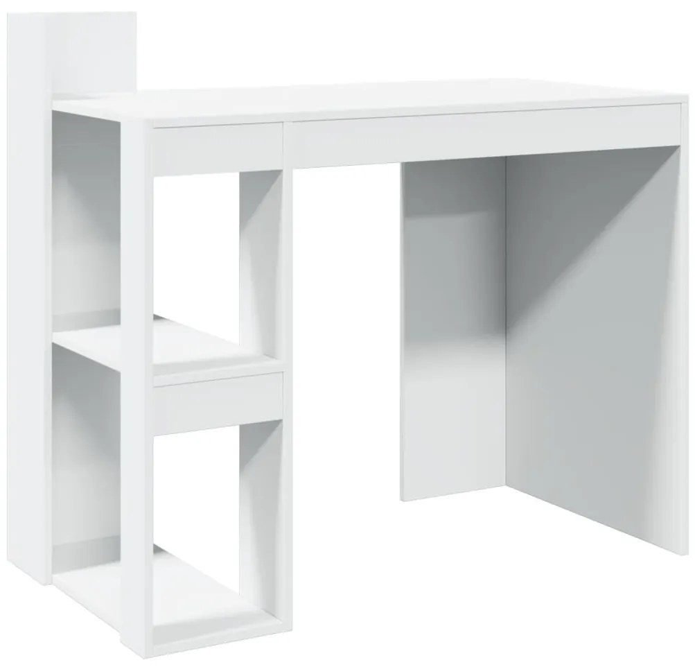 fehér szerelt fa irodai asztal 103,5 x 56,5 x 94 cm