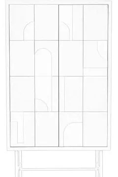 Világosszürke szekrény 70x140x40 cm Funk – White Label