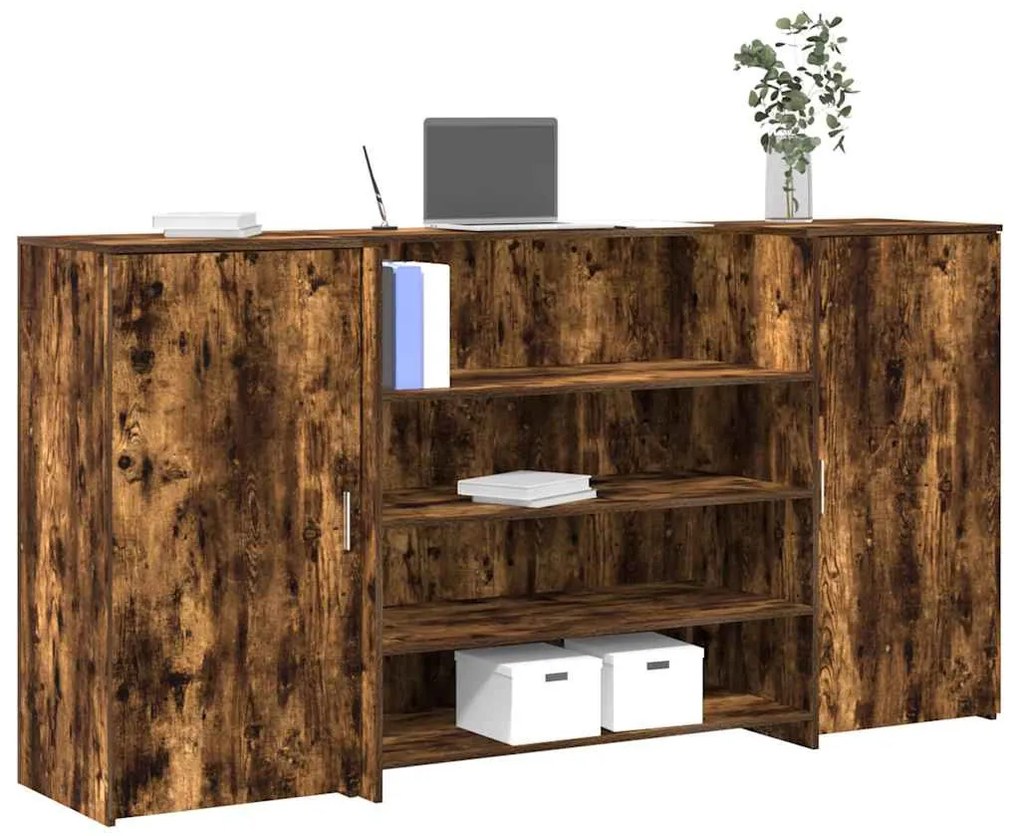 recepciós pult füstös tölgy 200x50x103,5 cm szerelt fa