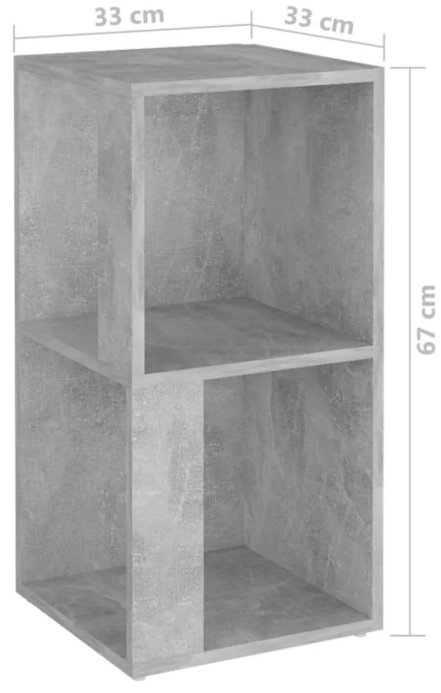 betonszürke szerelt fa sarokszekrény 33 x 33 x 67 cm