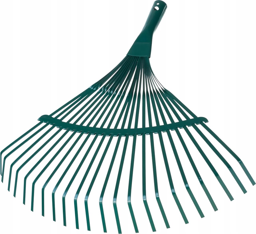 Fém Legyező Gereblye Kerti 22T 44X39CM Sötét Zöld Geko