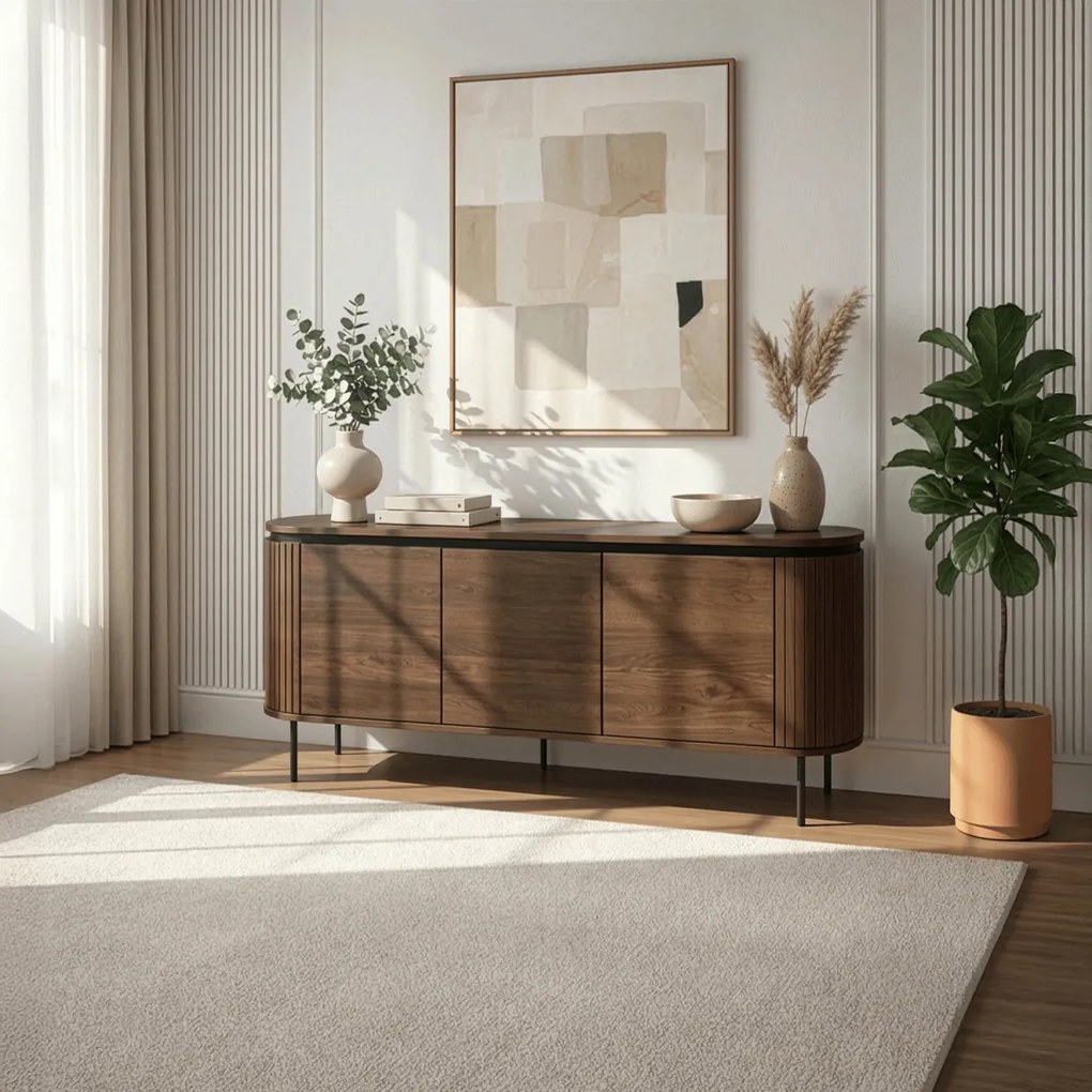 Komoda BECK 160 cm Trzydrzwiowa Orzech