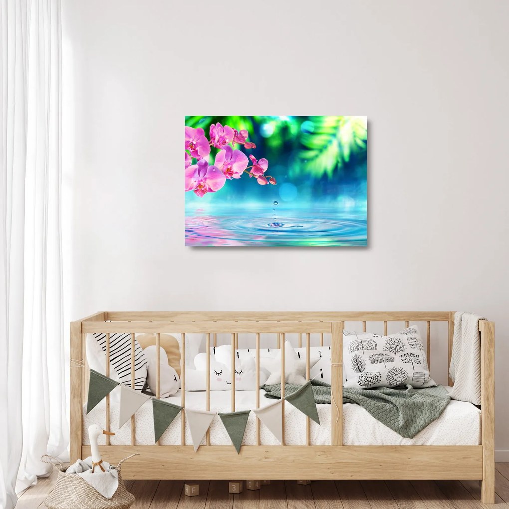 Kép - Orchidea (üvegen) (70x50 cm)