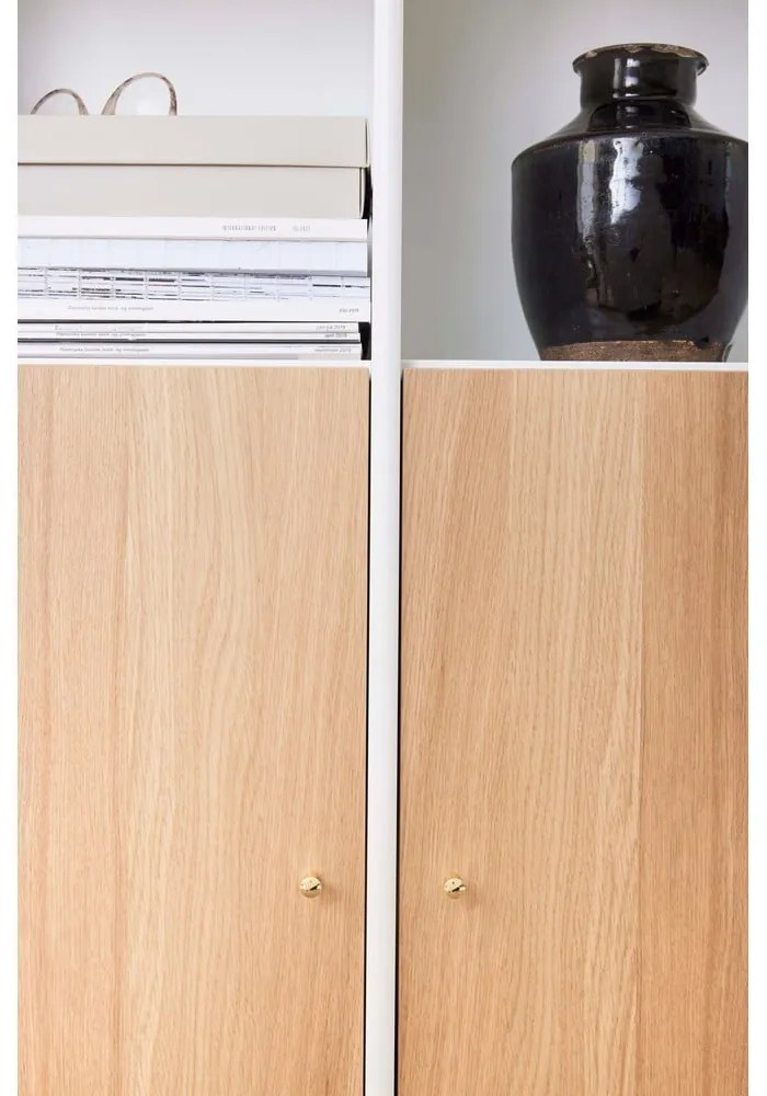 Fehér könyvespolc tölgyfa dekorral 176x199 cm Mistral - Hammel Furniture