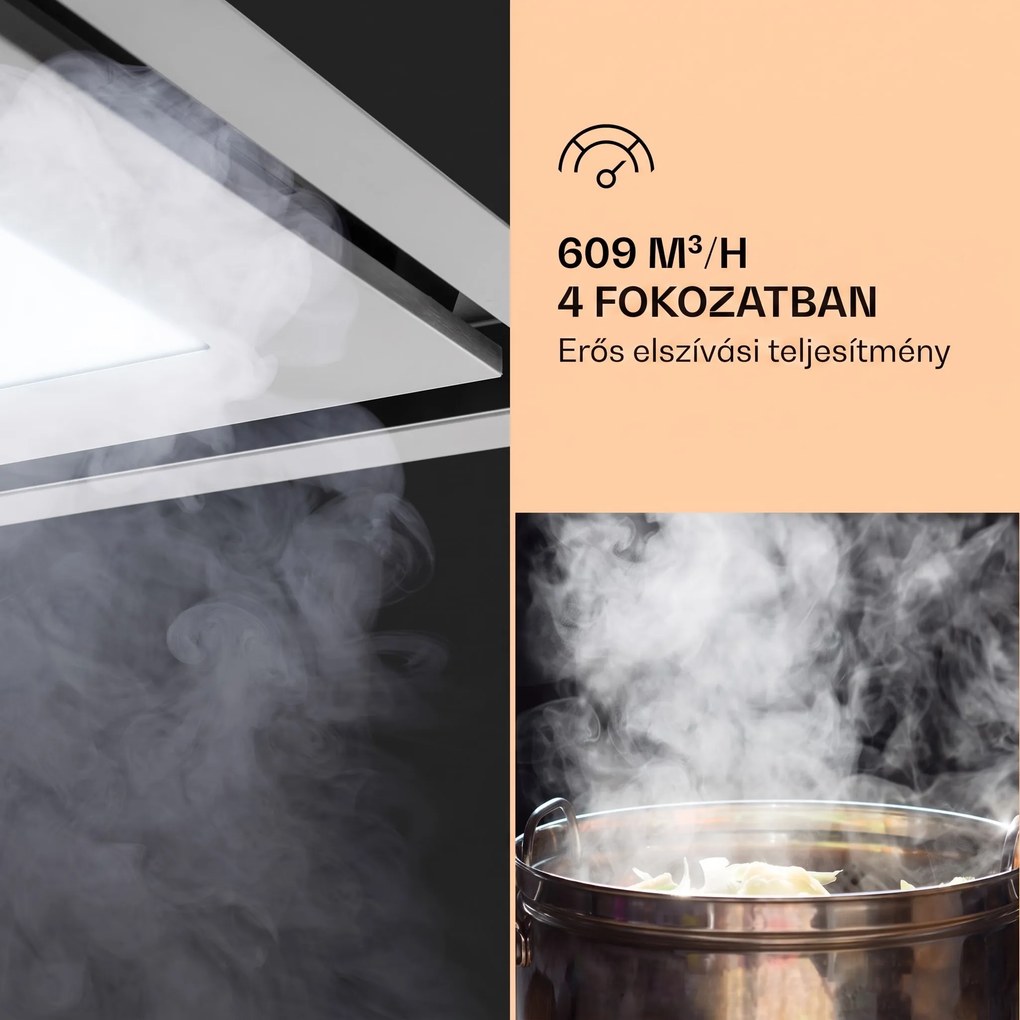 Klarstein Remy Brilliant Edition szigethűtő 90 cm 845 m³/h EEK A LED üveg