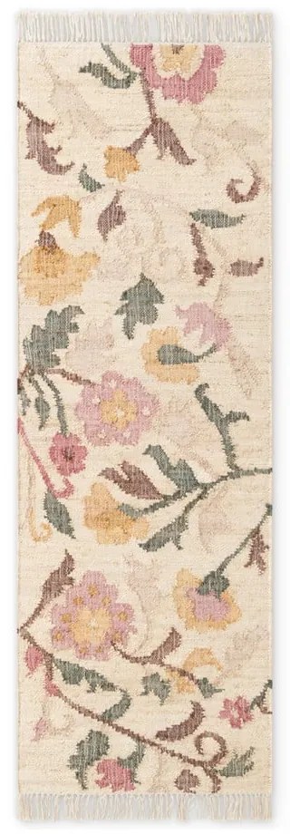 Krémszínű kézi szövésű juta futószőnyeg 80x200 cm Roya Violette – Elle Decoration