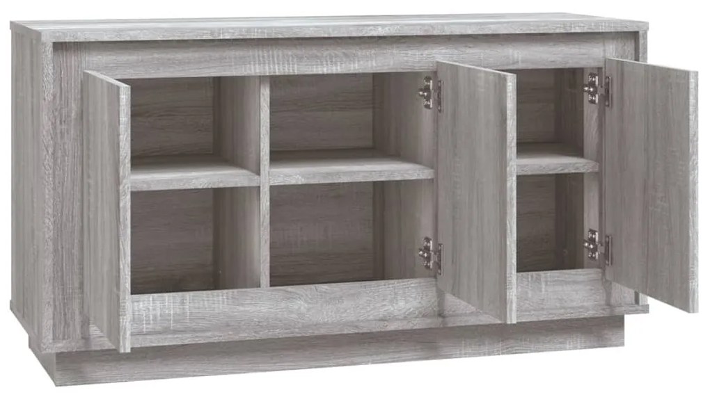 szürke sonoma színű szerelt fa tálalószekrény 102x35x55 cm