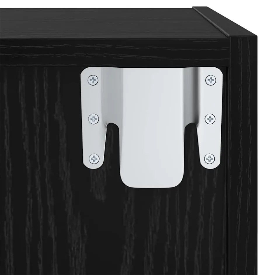 TV Szekrény Szett Falra szerelhető 2 pcs Musta tammi Faanyag