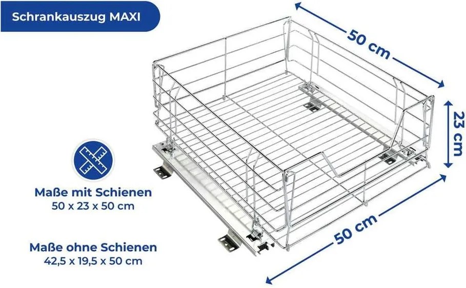 Slide rozsdamentes acél kihúzható polc - Maximex