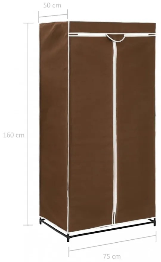 2 db barna ruhásszekrény 75 x 50 x 160 cm