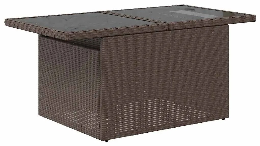 vidaXL 5 részes barna polyrattan akácfa kerti ülőgarnitúra párnával