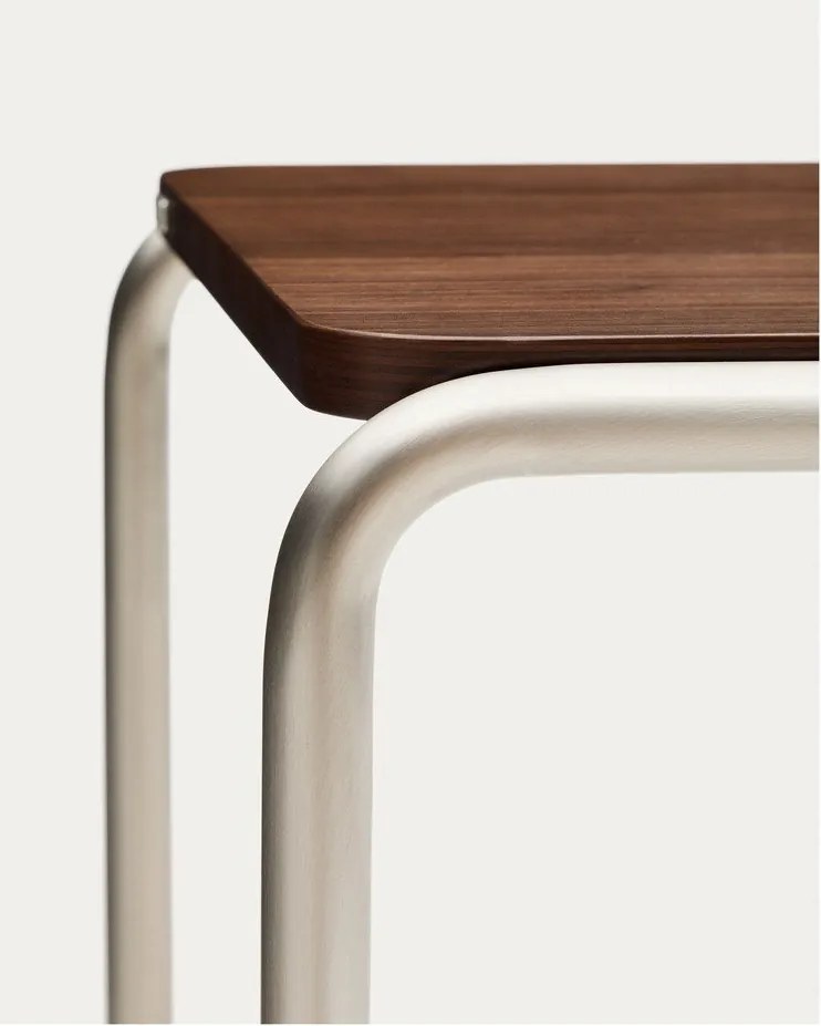 Tárolóasztal diófa dekorral 42x42 cm Tarsel – Kave Home