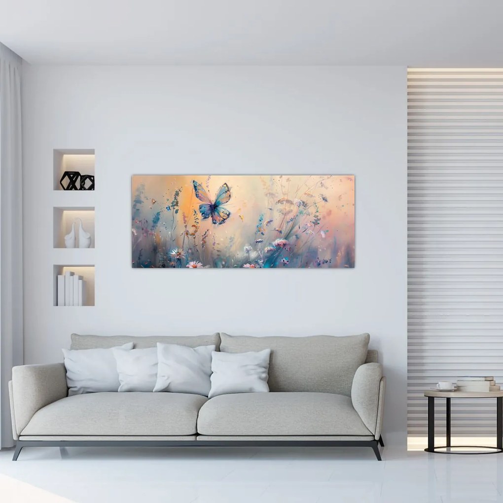 Kép - Rét pillangóval II (120x50 cm)