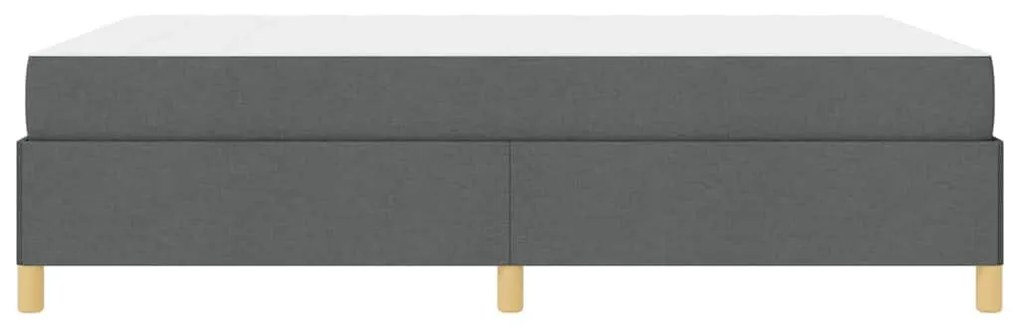Boxrugós ágy matracmal Sötétszürke és Fehér 160 x 200 cm szövet