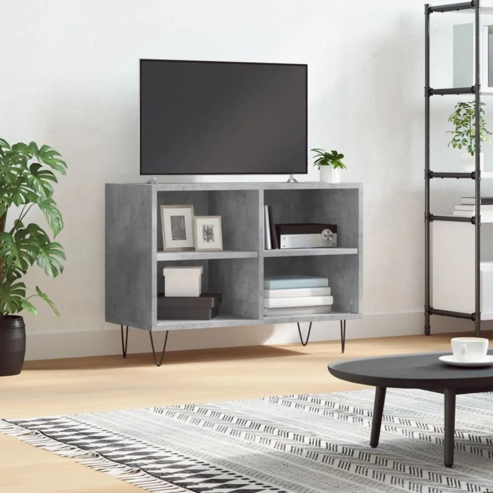 betonszürke szerelt fa TV-szekrény 69,5x30x50 cm