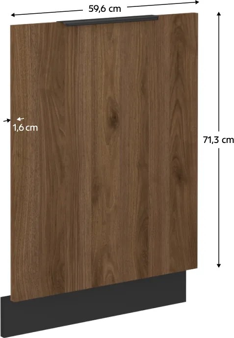 Ajtó mosogatógéphez, okapi dió/fekete, MENZO ZM 713x596