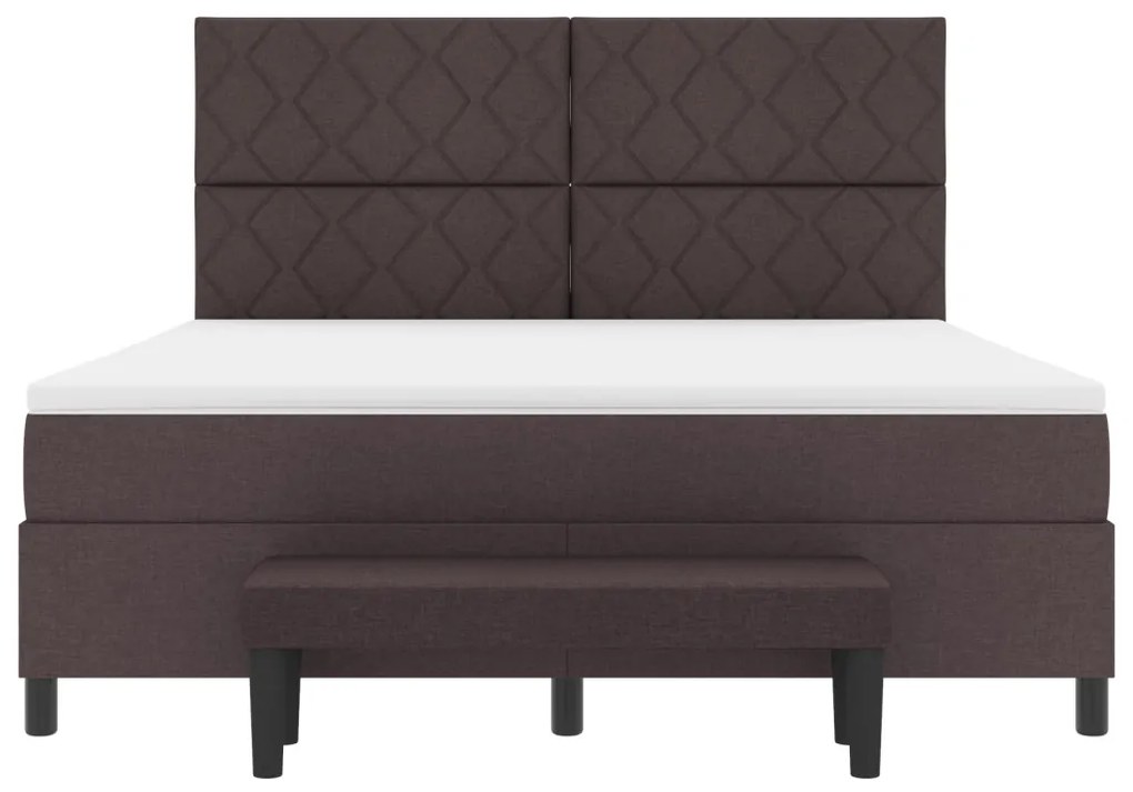 Box Spring ágy matraccal és paddal sötétbarna 180x200 cm szövet