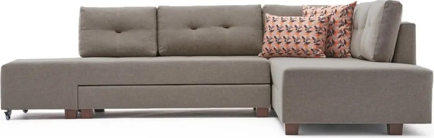 Bézs kinyitható sarokkanapé (jobb oldali) Manama – Balcab Home