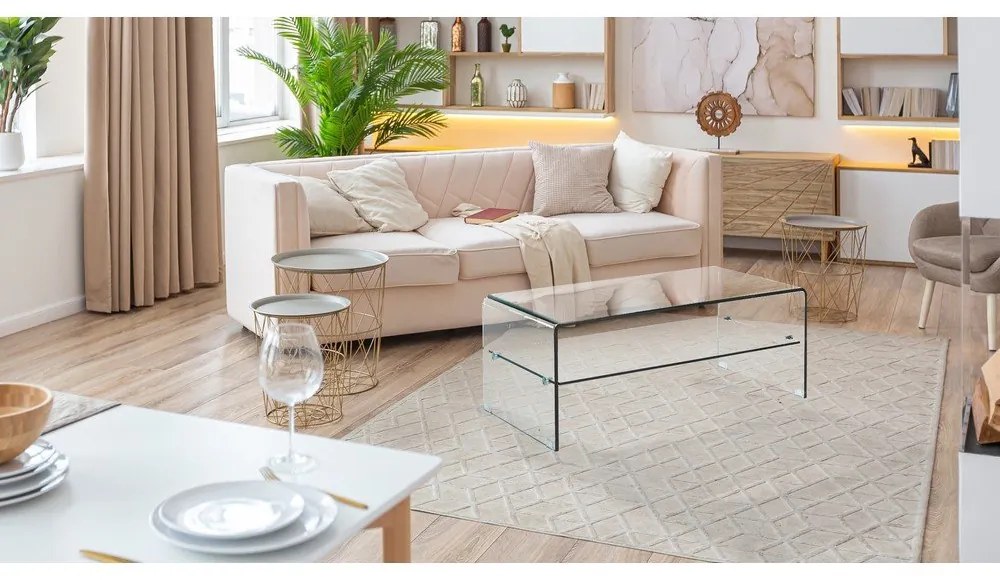 Üveg dohányzóasztal 50x100 cm Cristal Evo – Tomasucci