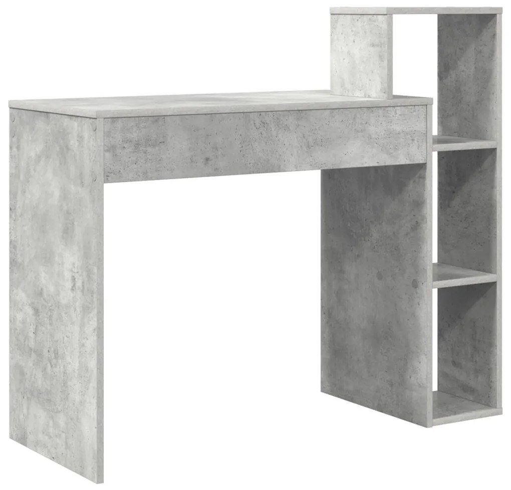Asztal polcokkal Beton szürke 100 x 40 x 90 cm Faanyag