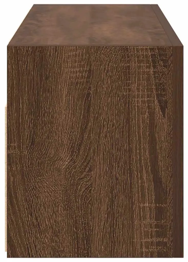 barna tölgyszínű szerelt fa fali fürdőszobaszekrény 80x25x30 cm