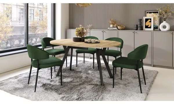 ARTUR étkezőasztal, craft tölgy/fekete