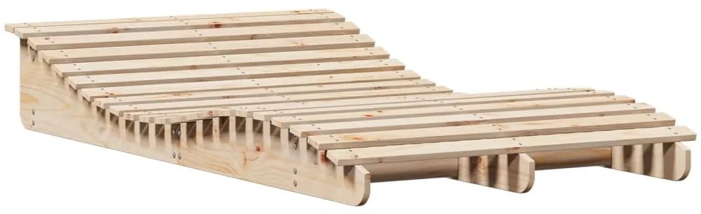 Tömör fenyőfa napozóágy 205 x 110 x 31,5 cm