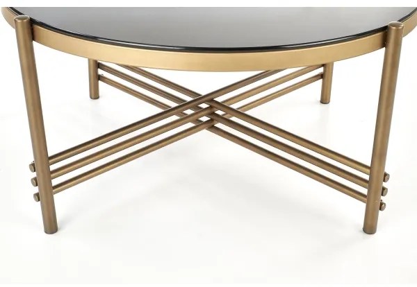 Kávésasztal ISMENA 41x80 cm arany/fekete