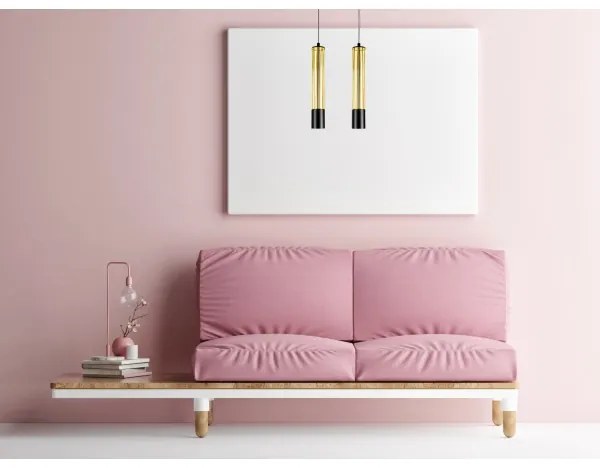 Csillár zsinóron PRESCOT 2xGU10/40W/230V arany