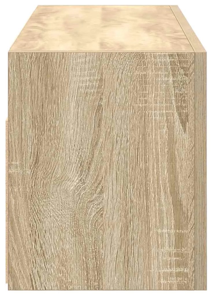 sonoma tölgyszínű szerelt fa fali fürdőszobaszekrény 80x25x30cm