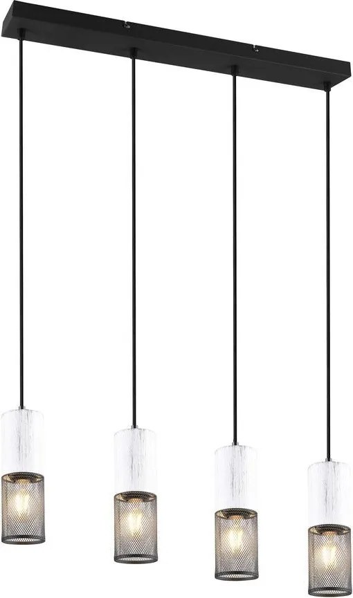 TRIO 304300434 TOSH Többágú Függesztett Lámpa Fehér, Fekete E27 IP20