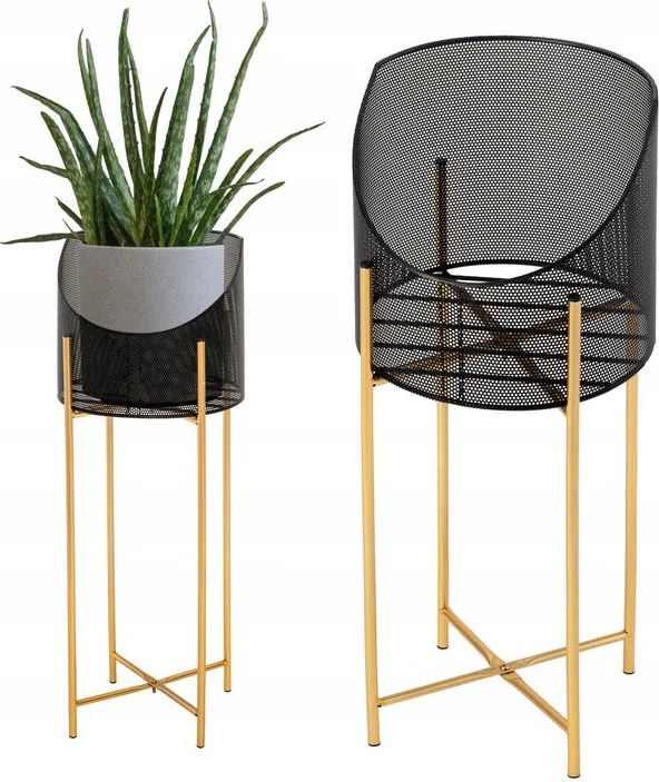 Fém Virágtartó Állvány Arany 56 cm