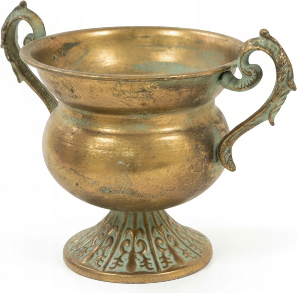 Váza fedél öregített arany stílusos dekoráció vintage stílus