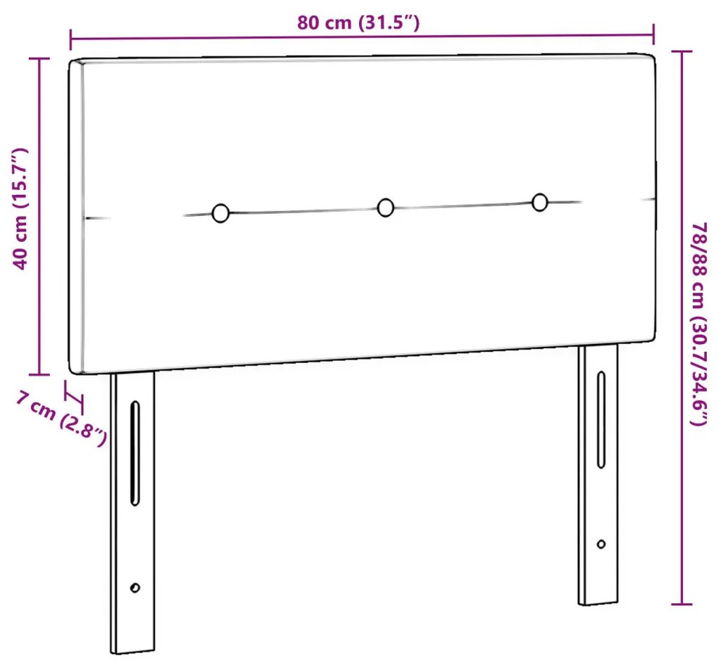 Fejpárna Gombos Kék 80 cm Textil