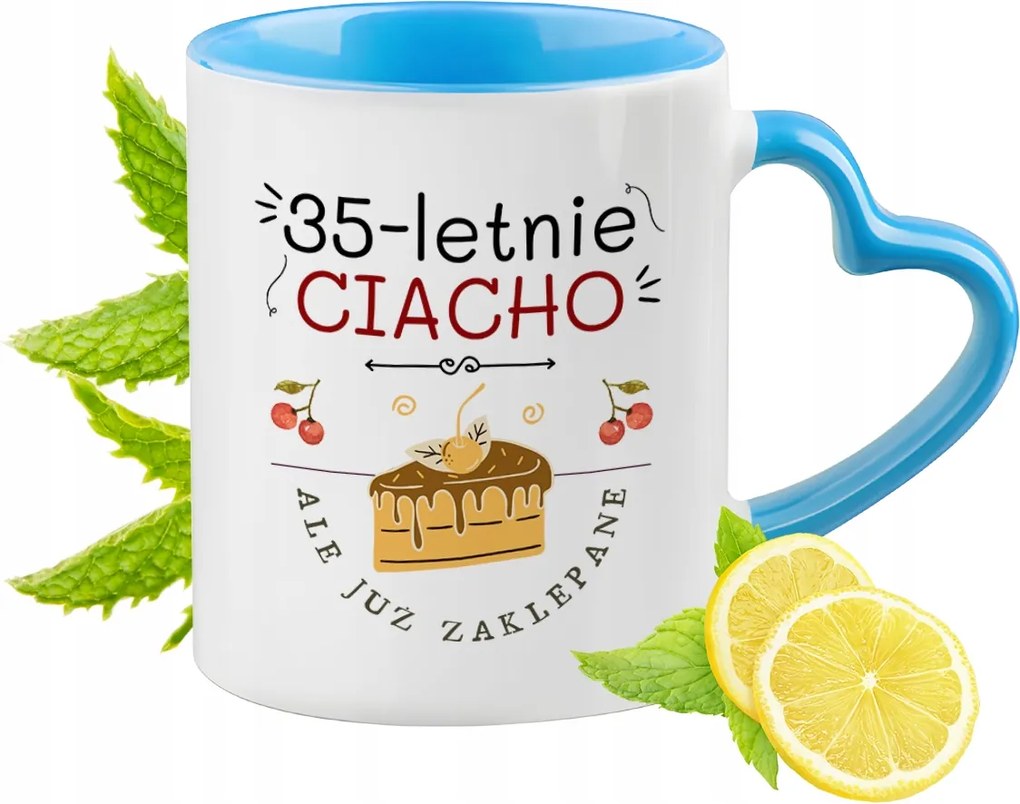 Születésnap 35 35-es 35-ös Kék Bögre Szív Alakú Füllel Ajándék